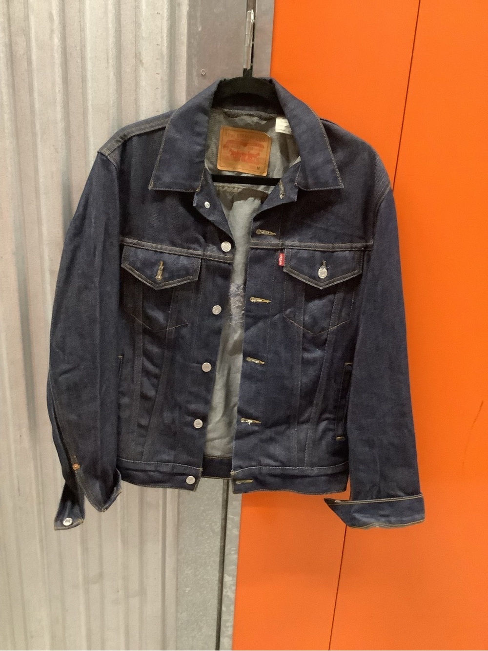 Men's Dark Blue Denim Jacket - Classic Trucker Style